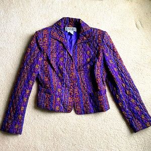 Carlisle Vintage Quilted Silk & Wool Blazer 8